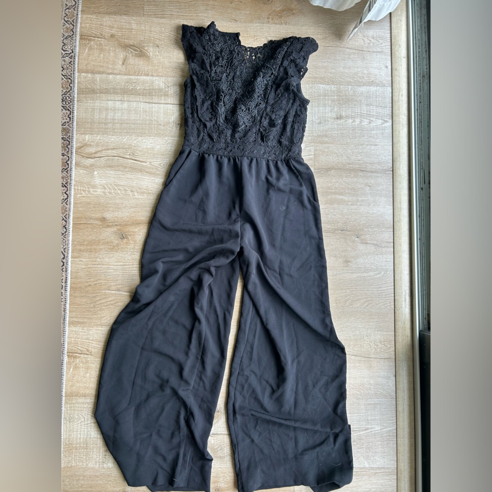 Xhilaration Charcoal Lace Jumpsuit